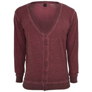 Urban Classics Spray Dye Slub Cardigan ruby - L vyobraziť