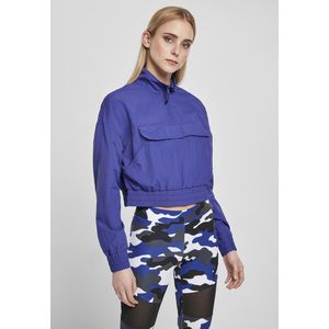 Urban Classics Ladies Cropped Crinkle Nylon Pull Over Jacket bluepurple - L vyobraziť