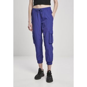 Urban Classics Ladies High Waist Crinkle Nylon Cargo Pants bluepurple - L vyobraziť