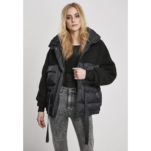Urban Classics Ladies Sherpa Mix Puffer Jacket black - 3XL vyobraziť