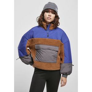 Urban Classics Ladies Sherpa 3-Tone Pull Over Jacket toffee/bluepurple - 3XL vyobraziť