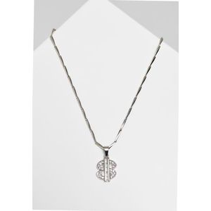 Urban Classics Small Dollar Necklace silver - One Size vyobraziť