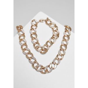 Urban Classics Basic Diamond Necklace And Bracelet Set gold - One Size vyobraziť