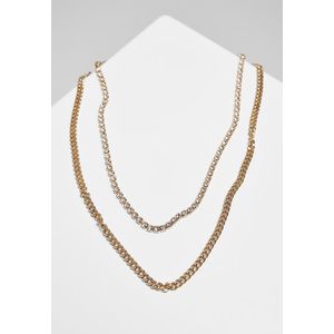 Urban Classics Double Layer Diamond Necklace gold - One Size vyobraziť