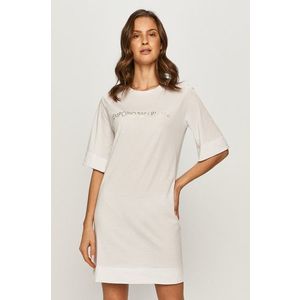 Šaty Emporio Armani Underwear biela farba, mini, rovné vyobraziť