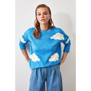 Trendyol Blue Jacquard Knitwear Sweater vyobraziť