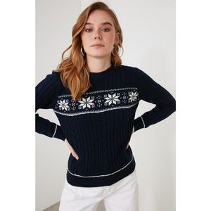Trendyol Navy Blue Knitwear Sweater vyobraziť