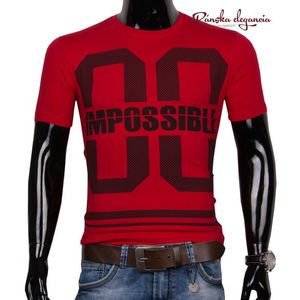Červené pánske tričko v trendy vzhľade SEMAL vyobraziť