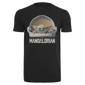 Merchcode Baby Yoda Mandalorian Logo Tee black - S vyobraziť