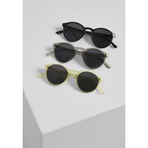 Urban Classics Sunglasses Cypress 3-Pack black/lightgrey/yellow - One Size vyobraziť