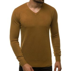 Hnedý jednoduchý sveter TMK/YY03/7 vyobraziť