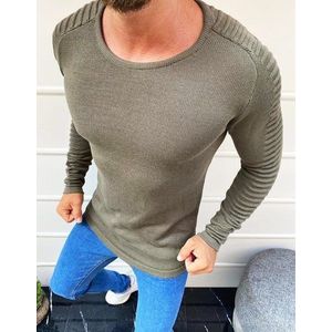 Trendový khaki sveter vyobraziť