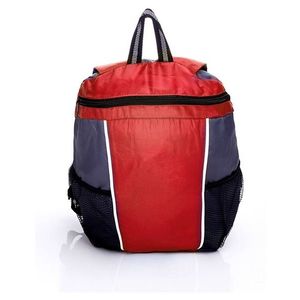 červeno-šedý školský batoh vyobraziť