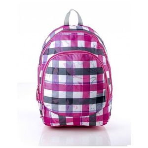 Ružový detský batoh s kockovaným vzorom vyobraziť