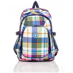 Detský školský batoh s kockovaným vzorom batoh vyobraziť
