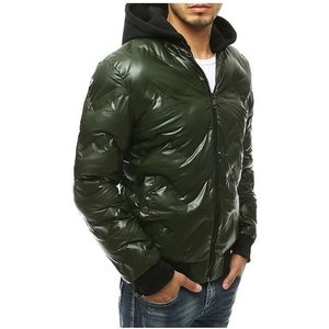 Zelená pánska lesklá zimná bunda vyobraziť