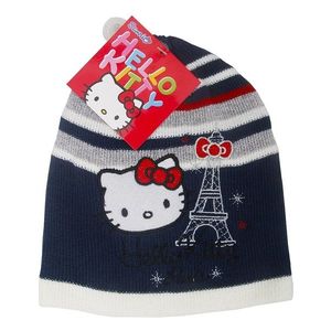 Hello Kitty dievčenská modrá pruhovaná čiapka paris vyobraziť