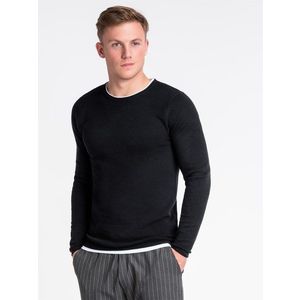 Čierny bavlnený pánsky sveter E121 vyobraziť