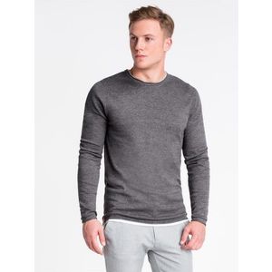 Tmavo-šedý bavlnený pánsky sveter E121 vyobraziť