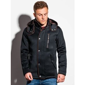 Čierny kabát s kapucňou - 50 vyobraziť