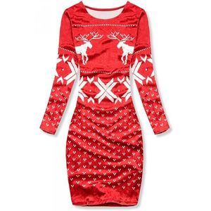 Červené zamatové vianočné šaty vyobraziť