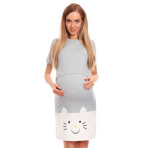 Svetlosivá tehotenská nočná košeľa 0126 vyobraziť