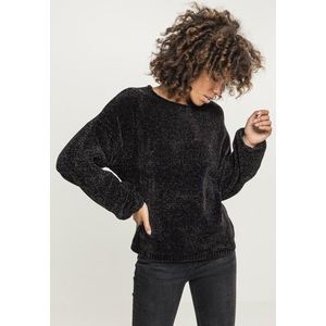 Urban Classics Ladies Oversize Chenille Sweater black - S vyobraziť