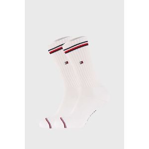2 PACK bielych vysokých ponožiek Tommy Hilfiger Iconic vyobraziť
