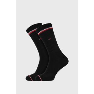 2 PACK čiernych vysokých ponožiek Tommy Hilfiger Iconic vyobraziť