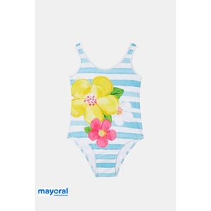 Dievčenské jednodielne plavky Mayoral modro-biele vyobraziť