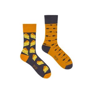 Oranžovo-sivé ponožky Spox Sox Mouse and Cheese vyobraziť