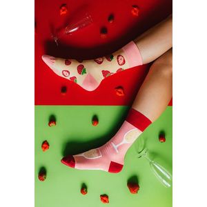 Béžovo-ružové ponožky Champagne & Strawberry vyobraziť