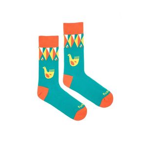 Tyrkysovo-oranžové ponožky Líška na love vyobraziť