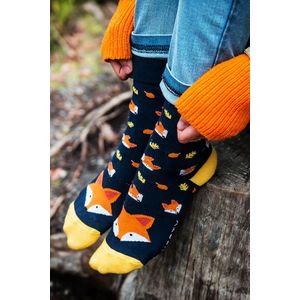 Modro-oranžové ponožky Lišiak vyobraziť