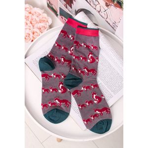 Sivo-červené ponožky Animal Kin Socks vyobraziť