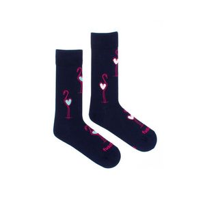 Tmavomodré vzorované ponožky Plameniak vyobraziť