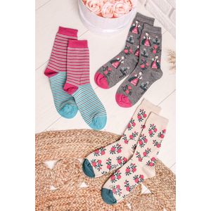Viacfarebné vzorované ponožky Matthia Socks - trojbalenie vyobraziť