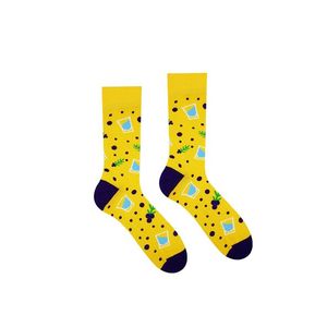 Žlté vzorované ponožky Borovička vyobraziť