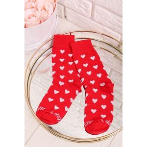 Červené vzorované ponožky Srdiečka červené dlhé vyobraziť