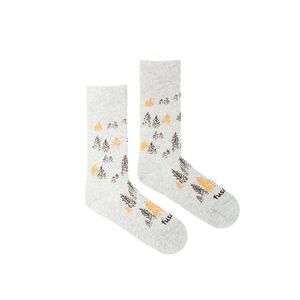 Sivé vzorované ponožky Les v hmle vyobraziť