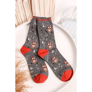 Tmavosivé vzorované ponožky Night Owl Bamboo Socks vyobraziť