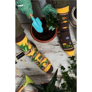 Hnedo-žlté ponožky Gardening vyobraziť