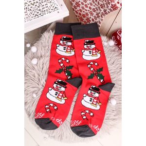 Červené vzorované ponožky Vianočný mix vyobraziť
