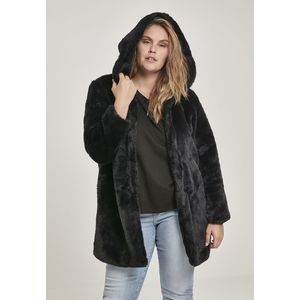 Urban Classics Ladies Hooded Teddy Coat black - 3XL vyobraziť