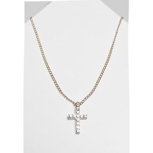 Urban Classics Diamond Cross Necklace gold - One Size vyobraziť