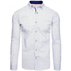 Pánska biela košeĺa s jemným modrým vzorom vyobraziť