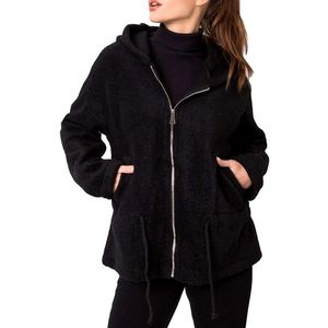 čierna dámska bunda s kapucňou vyobraziť