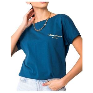 Modré dámske tričko s nápisom vyobraziť