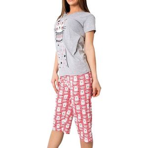 Ružovo-sivé dámske pyžamo s potlačou lamy vyobraziť