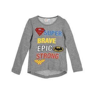 Super hero girls- sivé dievčenské tričko s dlhým rukávom vyobraziť